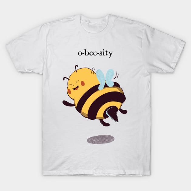 O-bee-sity - Chubby bee T-Shirt by MisterThi